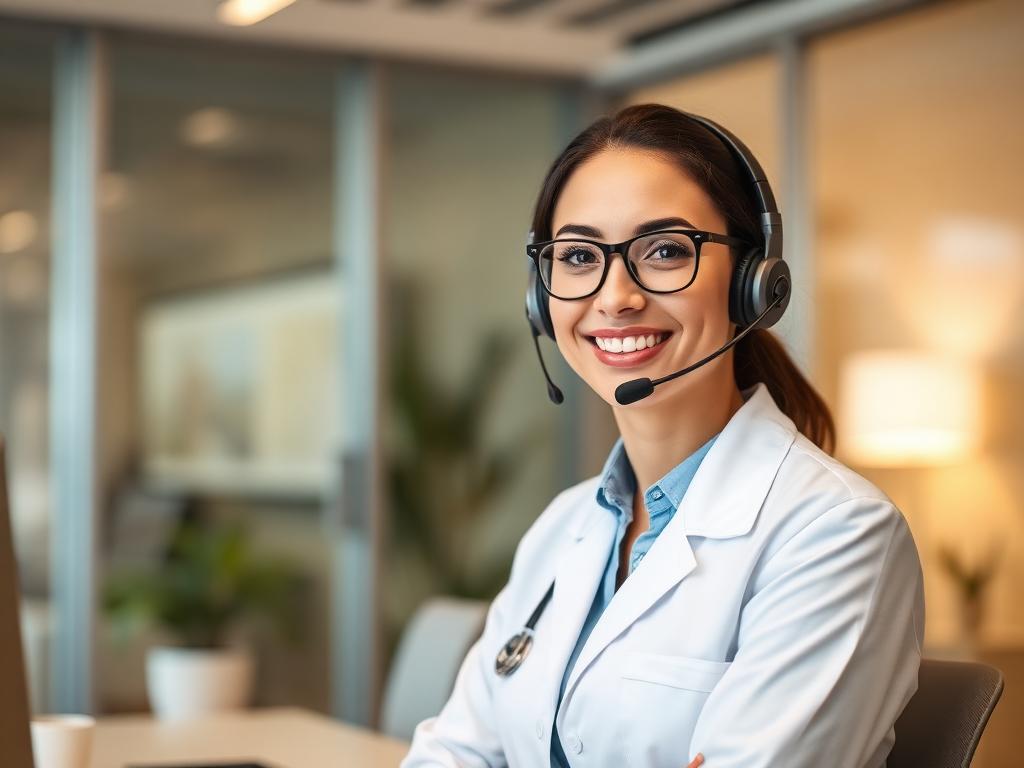 Healthcare professionals in a modern hospital corridor